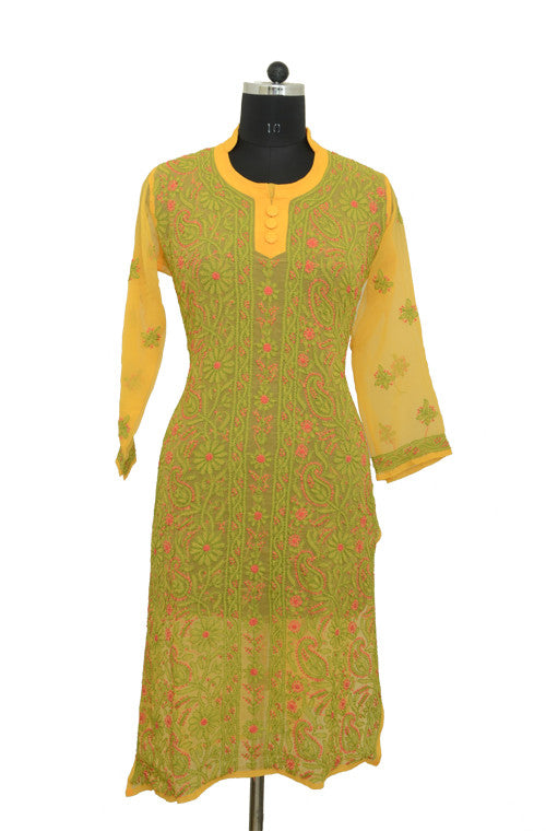 Yellow Green Kurti: शानदार प्रिंट की ये कुर्तियां जल्दी नहीं पड़ेगी बेरंग,  स्टाइल करके दिखाएं देसी अदा - yellow green combination kurti for stylish  women ethnic look - Navbharat Times